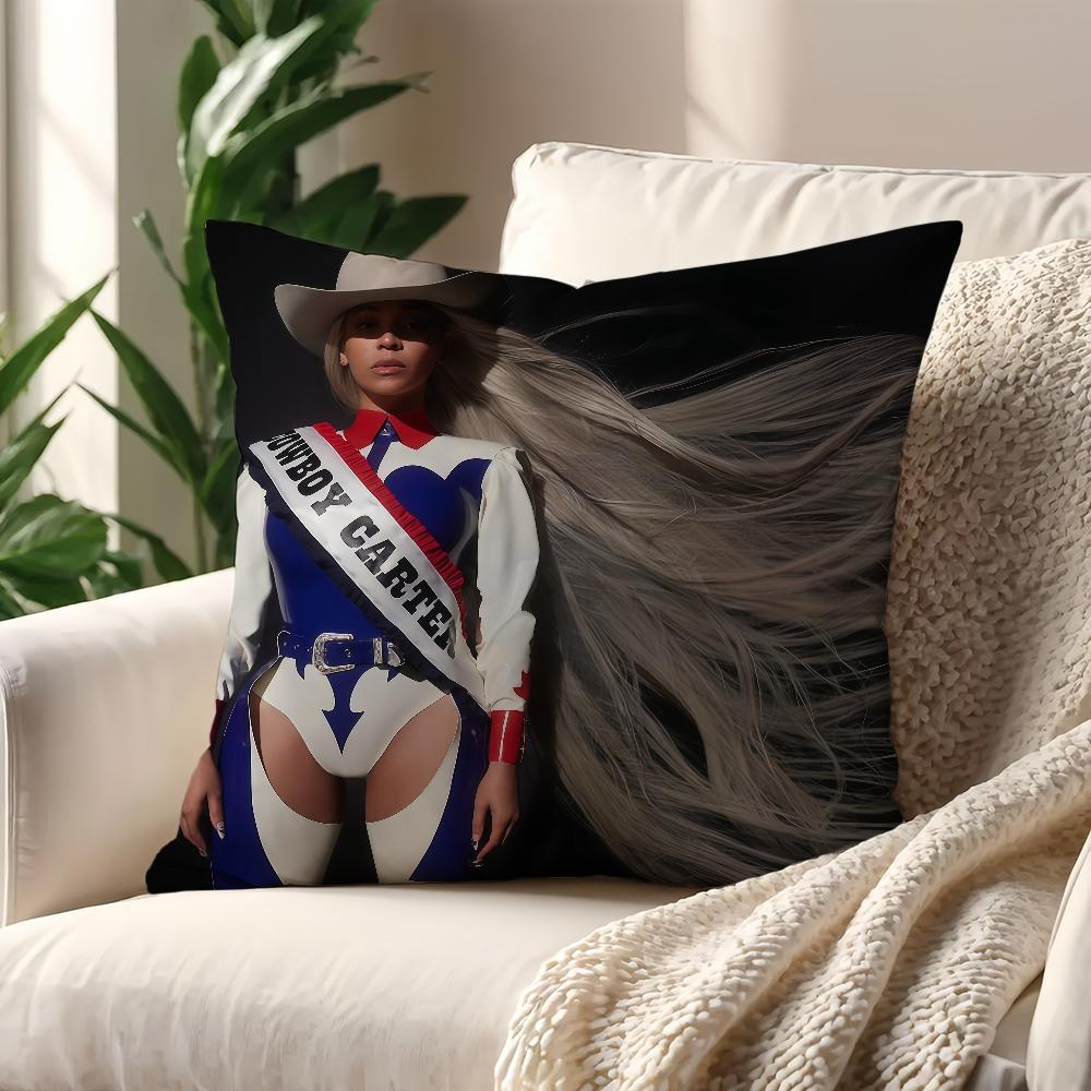B-beyonce Singer Cowboy Carter Cushion Cover Pillow Cover Decoration Room Home Sofa Living Office Car Nordic Simplicity