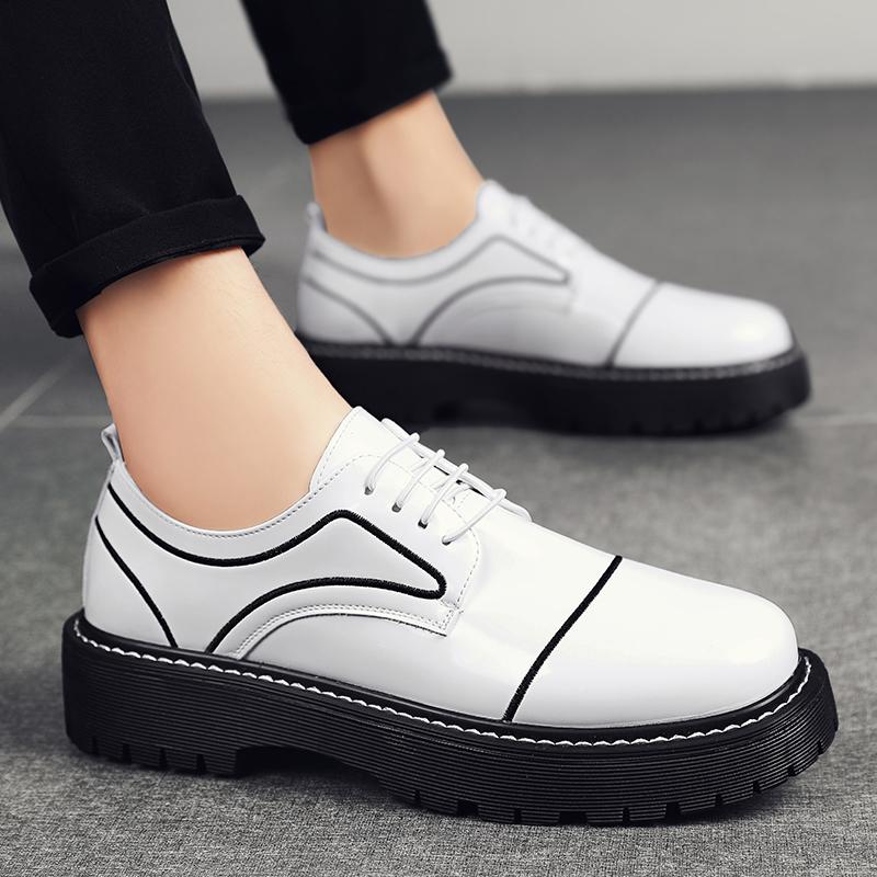 Scarpe Casual da Uomo in Pelle Stile Britannico Moda Punta Tonda Classica Scarpe Oxford Antiscivolo per Esterno Scarpe Eleganti da Lavoro di Qualità con Fondo Spesso