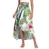 Women's Fashion Casual Printed Slit Ruffle High Waisted Fluttering Shorts Skirt