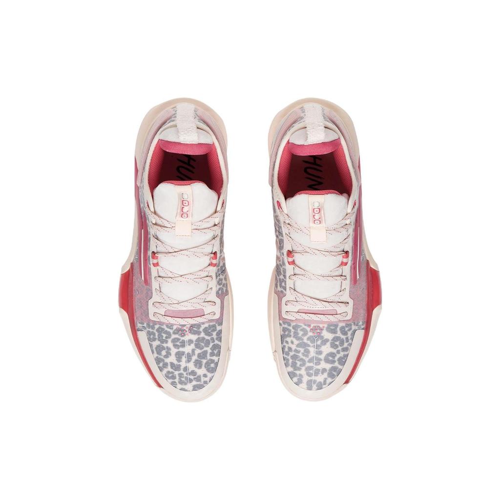 Li Ning Speed 9 Premium Basketballschuhe Herren Niedrig geschnitten Hellgrau Rosa ABAS071-4