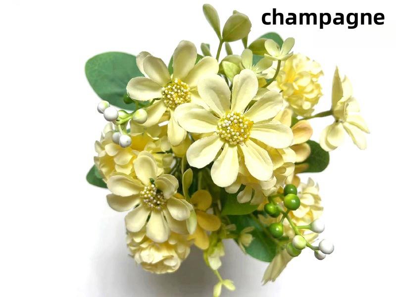 

Новые продукты цветочного искусства: Искусственные цветы, искусственные цветы, красочные шарообразные хризантемы, розы, украшение для гостиной, шелковые цветы, искусственный букет шампанского