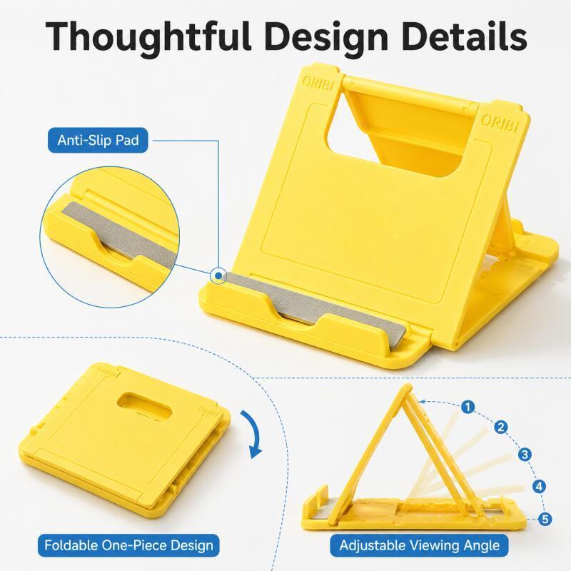 Xiaomi Adjustable Phone Stand Portable Foldable Desktop Holder for Smartphone Tablet Suitable for iPhone, Vivo, Samsung