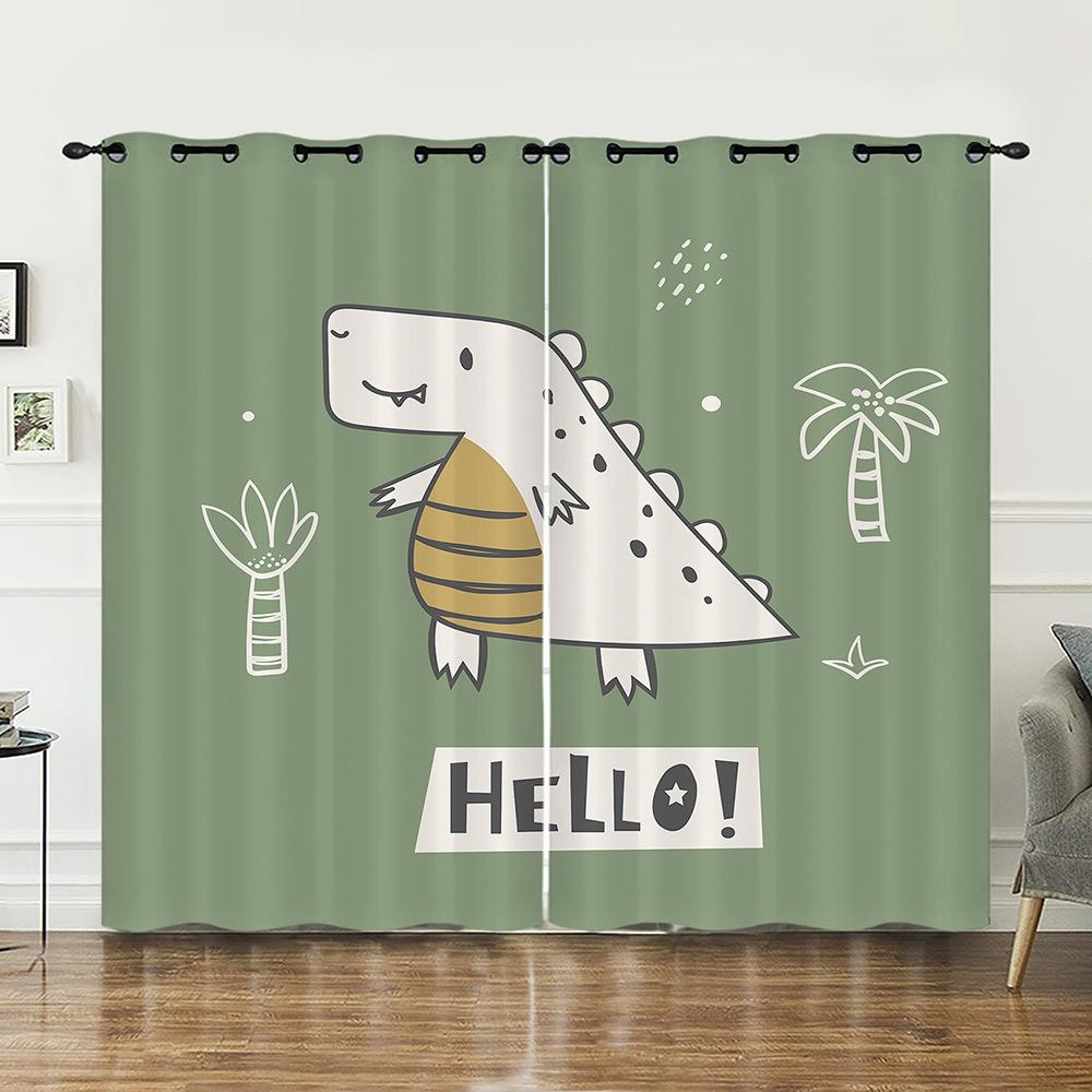 Vorhang Tierillustration Dinosaurier Pinguin Vorhang Digitaldruck Verdunkelungsvorhang Ohne Bohren