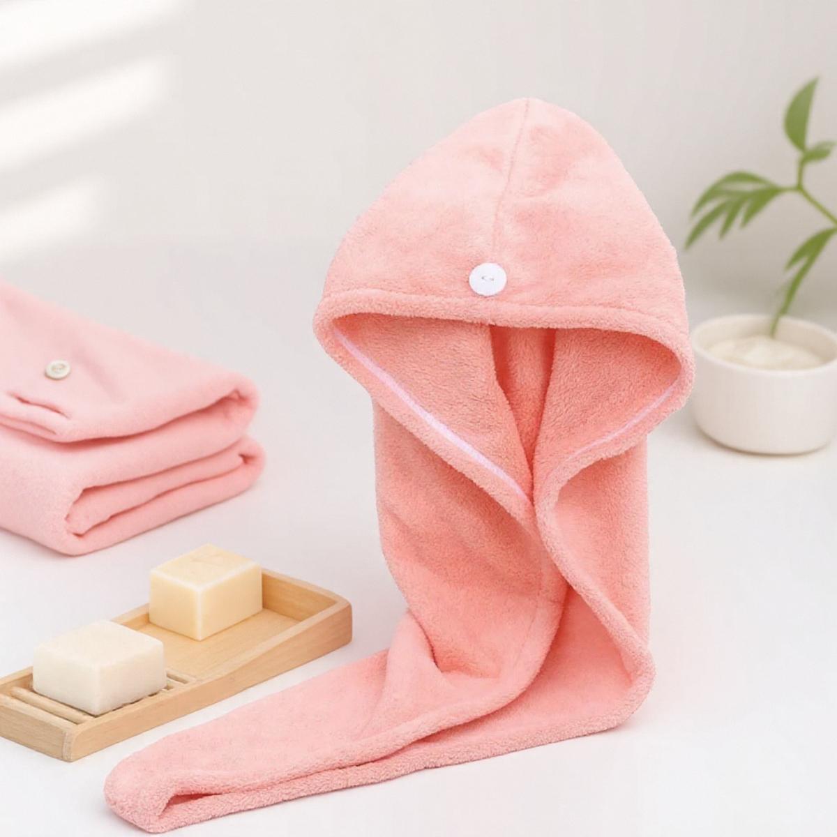 

Bathroom Towel Quick Drying Microfiber Thick Absorbent Bath Shower Cap for Women Long Curly Hair 114 Characters розовый