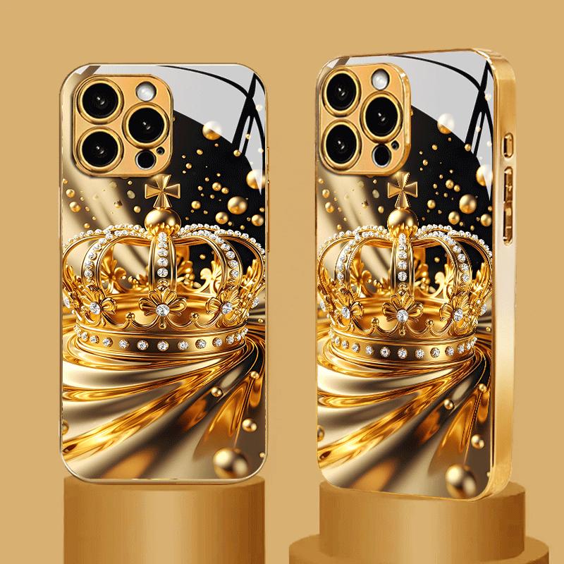 Electroplated Glass Phone Case, Suitable for Iphone 17, 16, 15, 14, 13, 12, 11pm Pro Plus and Other Phone Models.