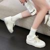 Star Board Shoes Women's 2025 Spring New Retro Old Trend Women's Shoes Genuine Leather Thick-soled Versatile Breathable Little White Shoes