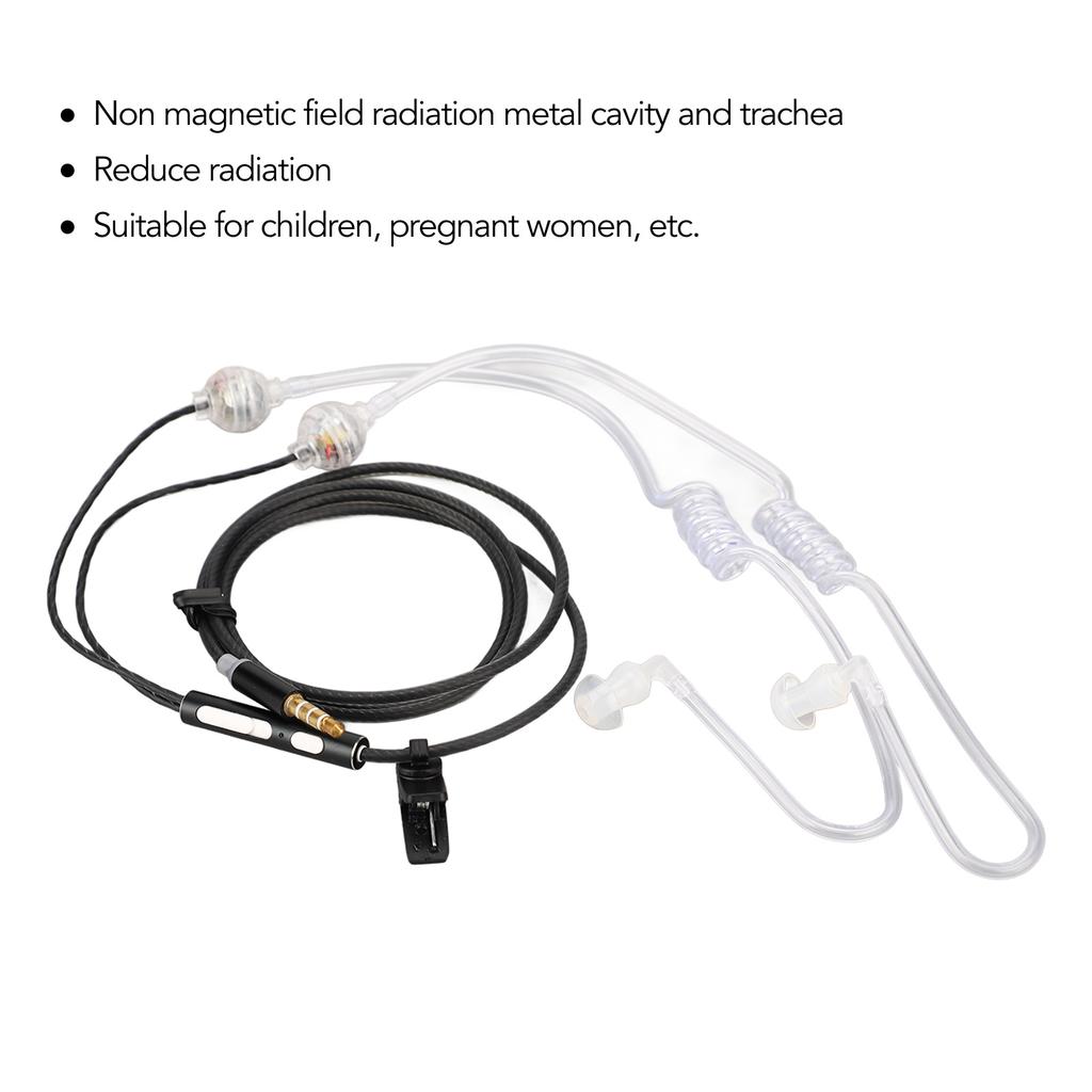 Tube Earbuds Ergonomic Radiation Noise Reduction Portable Binaural 3.5mm Tube Headset for Laptop Tablet