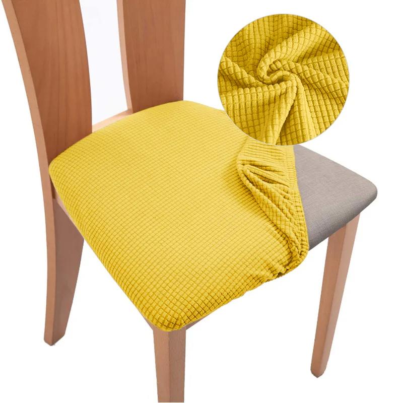Jacquard Chair Cover For Dining Room Elastic Cushion Cover Soft Seat Cover Breathable Protective Furniture Cheap Cover For Home