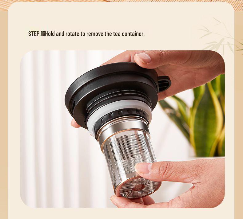 Insulated Stainless Steel Thermos Cup: Large Capacity Water Bottle with Tea and Water Separation for Home Use