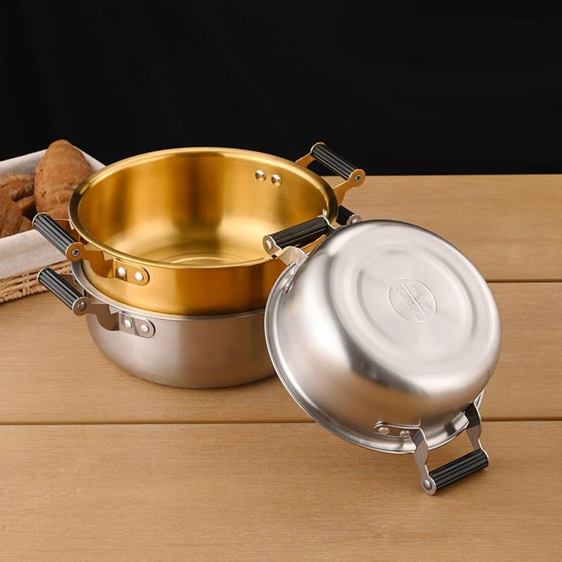 Korean Ramen Pot Multipurpose Fast Heating Double Ear Stockpot Pan Dry Pots Household Seafood Pot Instant Noodle Pot
