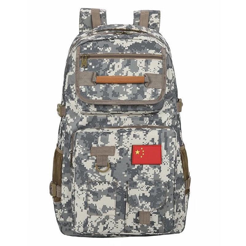 Men s Camouflage Grey Outdoor Travel USB Charging Backpack