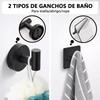 5 PCS Black Bathroom Hardware Set Wall Mounted Towel Rack Set  Household Use