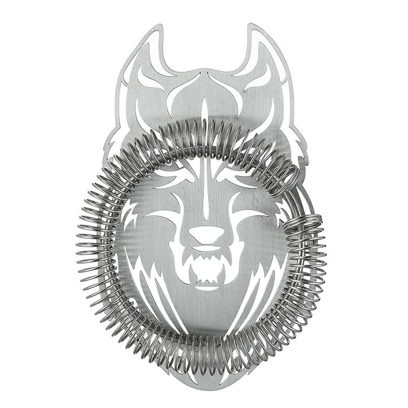 Creative Wolf Shape Bar Cocktail Strainer Hawthorne Strainer Stainless Steel Bar Tool