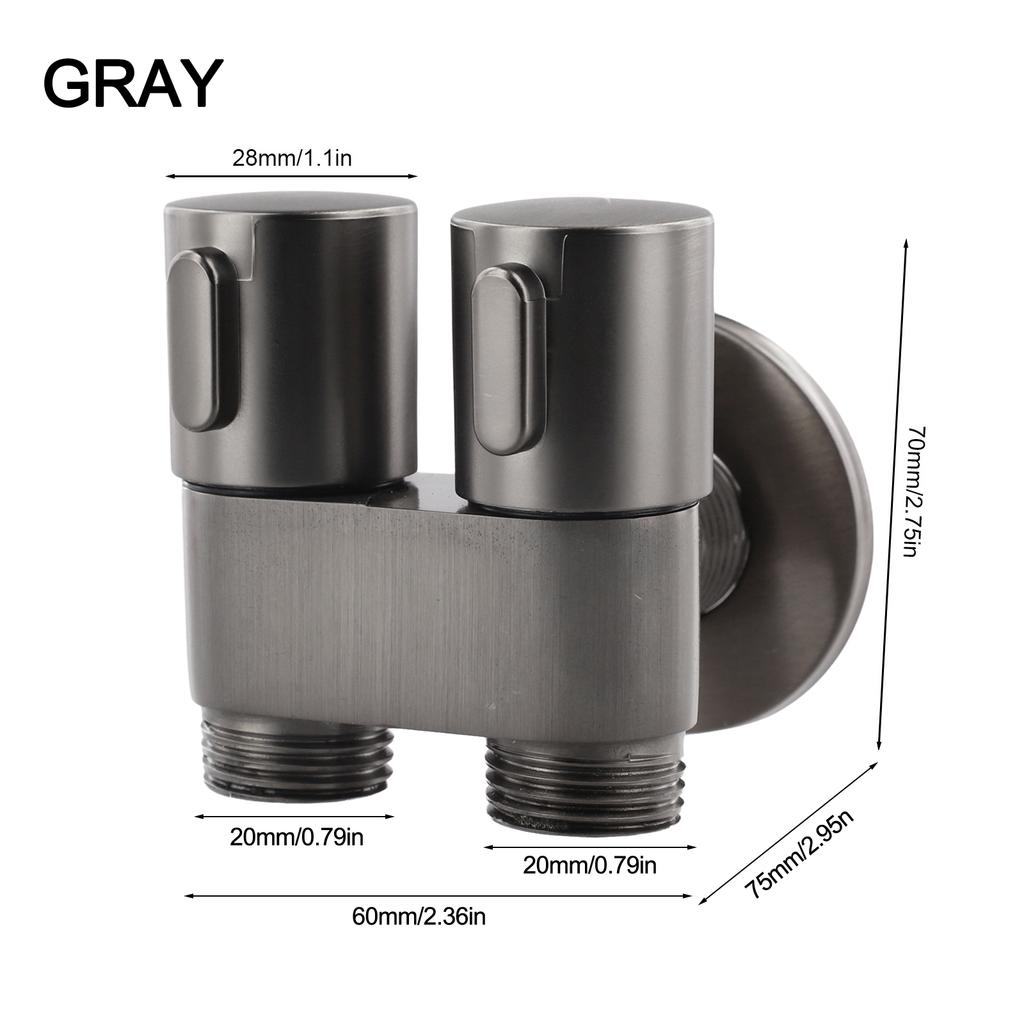 Double Outlet Angle Valve Wall-Mounted Toilet Inlet Valve Bathroom Washing Machine Water Stop Quick Opening Angle Valve Faucet