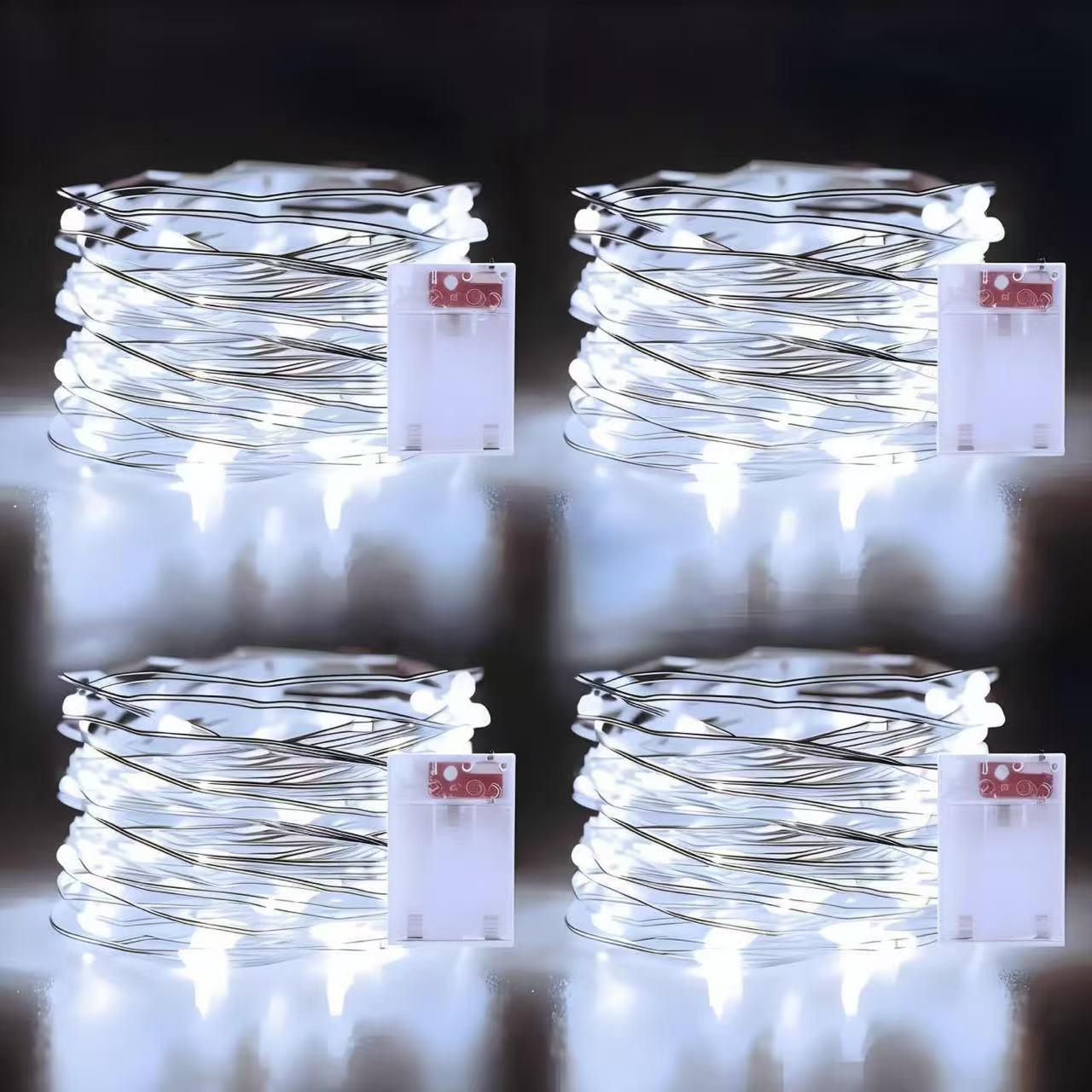 

LED Solar Copper Wire String Lights - 8 Functions for Christmas, Holiday, Party, and Outdoor Decor 5m 50 lights, steady + flash