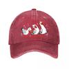 Playful Cartoon Seabird Trio Parade  New Vintage Washed Cotton Baseball Cap Sun Hats
