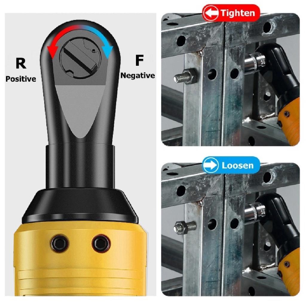 12V Effective Electric Corner Wrench 3/8 Screwdriver Cordless Scaffold Wrench 65NM With 1/2 Li-ion Battery