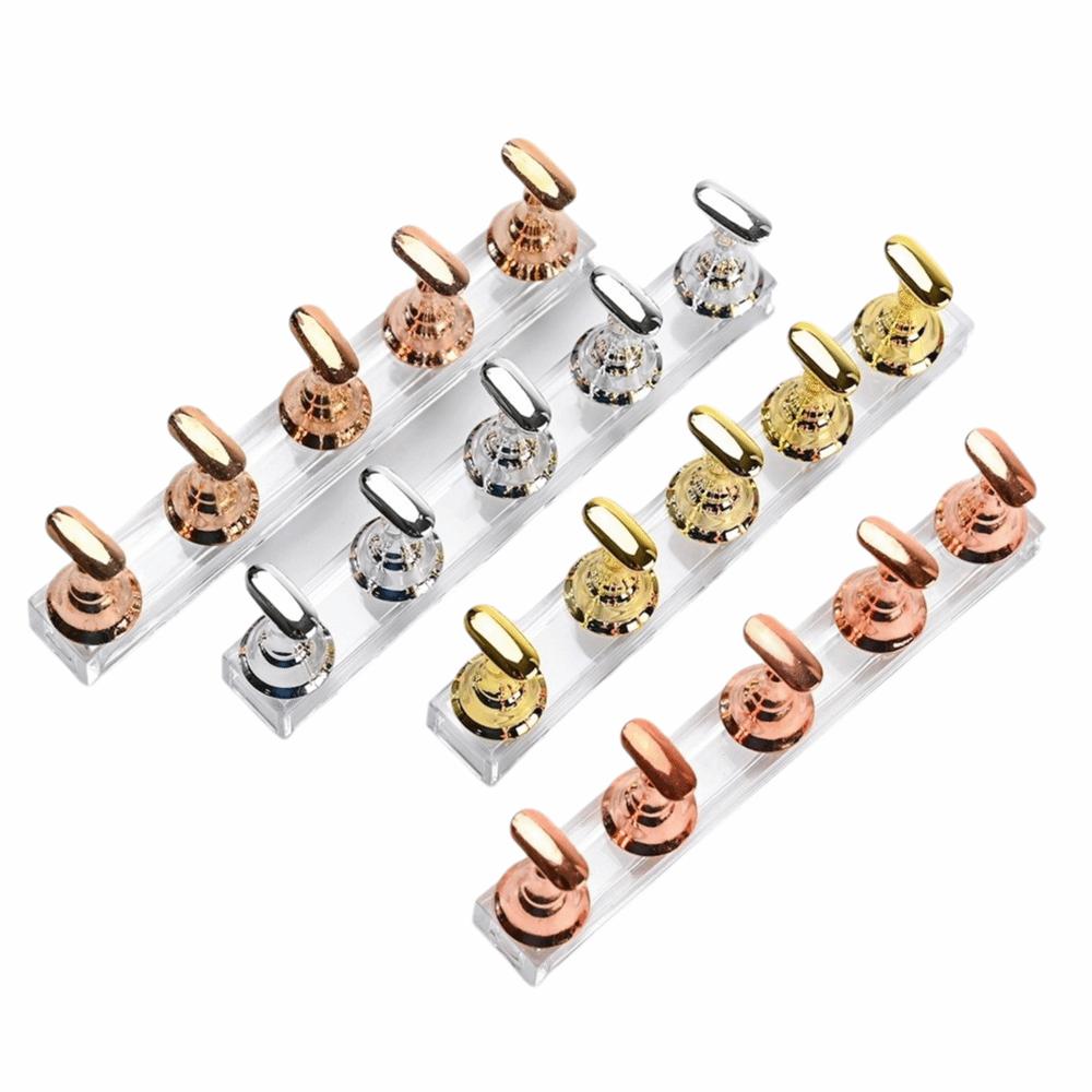 5Pcs Crystal Base Magnetic Nail Art Holder Multi-color Nail Training Holder Press on Nail