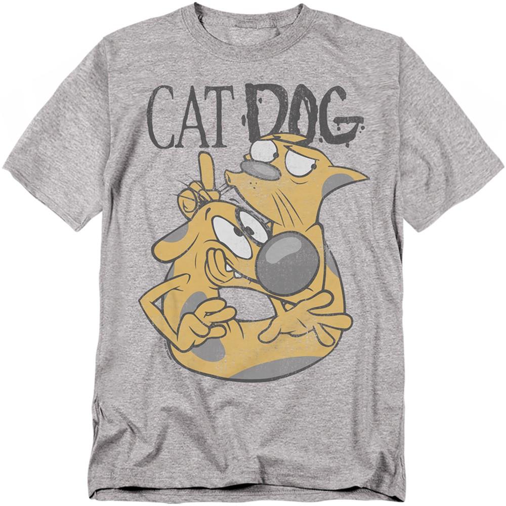 Catdog - Stuck Together - Adult Unisex Short Sleeve T-Shirt - Gray S