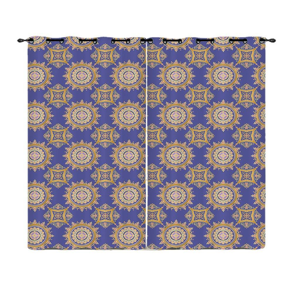 Curtains Bohemian Court Flower Curtains Bedroom Living Room Blackout Curtains Perforated