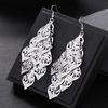 [Fashion Trendy Metal Fringe Long Drop Earrings Exaggerated Elegant Ear Hooks Earrings]