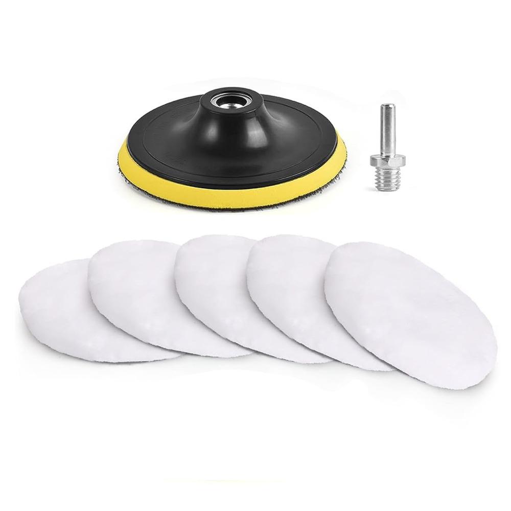 7pcs Self Adhesive Sponge Wool Polishing Pads Car Polisher Kits For Car Polishing