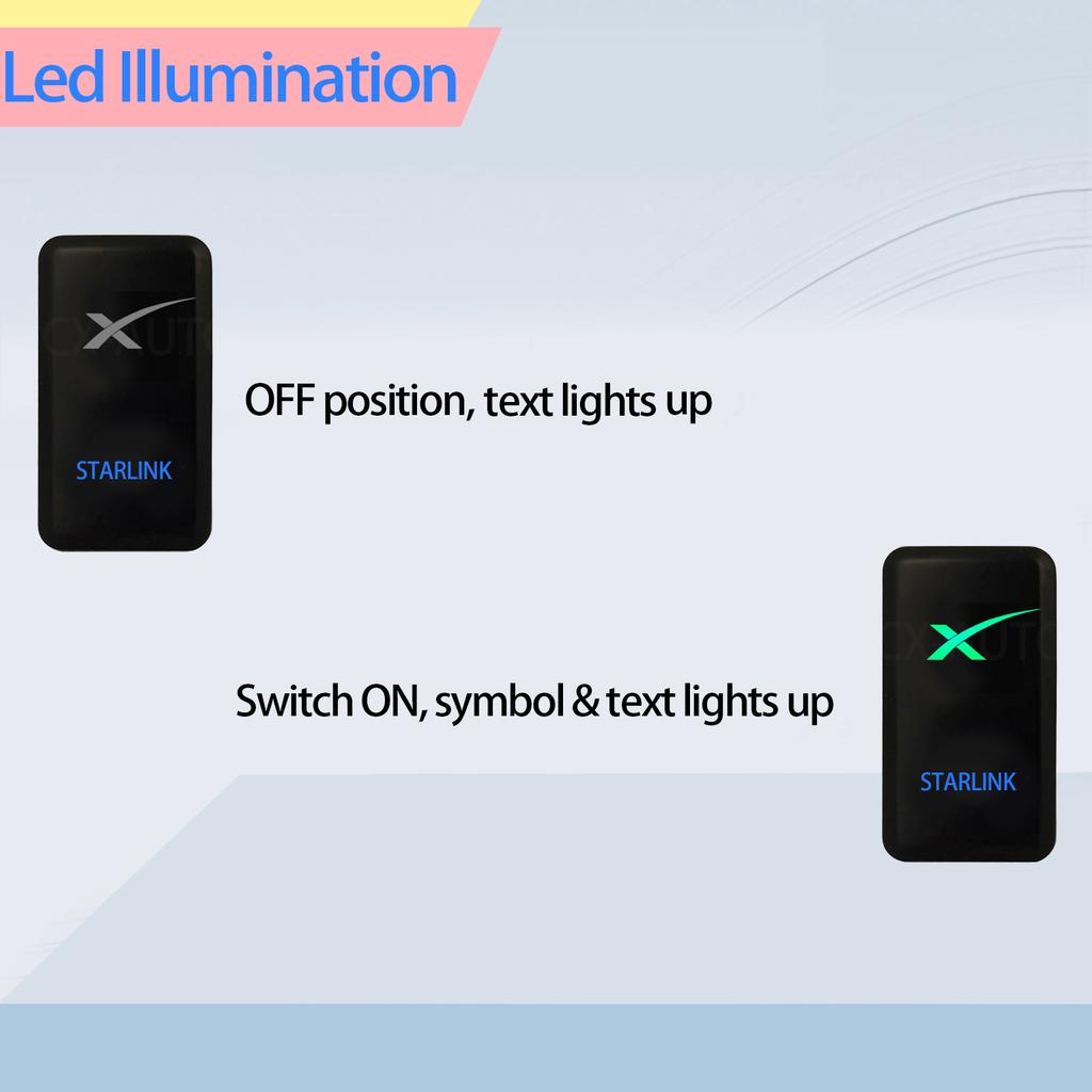 12V 3A Push Switch ON-OFF Blue Led Light Starlink Wifi Antenna Button For Toyota Tacoma FJ Cruiser Highlande Hilux 4Runner Prado
