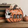 Fun Halloween Gift Ghost Pumpkin Reading Tracker Wooden Hanging Sign, Sliding Number Counter for Book Read This Year, Decoration Spooky Decor