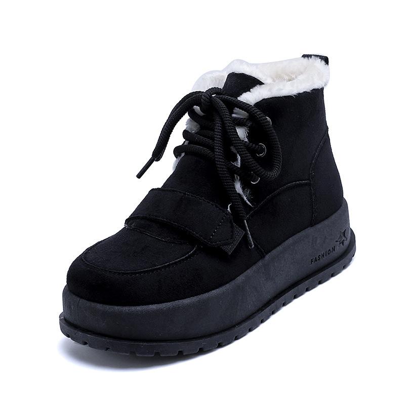 Women's Thick Sole Winter Lightweight Warm Fur One Plush Snow Boots Non-slip Wear-resistant Casual Sports Cotton Boots