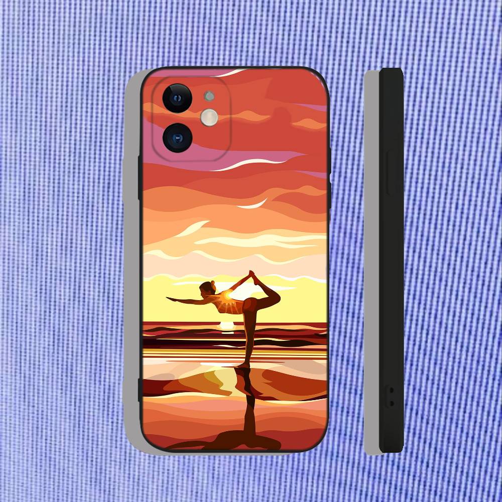 

Yoga Health Life Relax Aesthetic For iPhone 17,16,15,14,13,12,11,X,XR,Air,Pro,Max,Plus Soft Funda Black Phone Case iPhone15