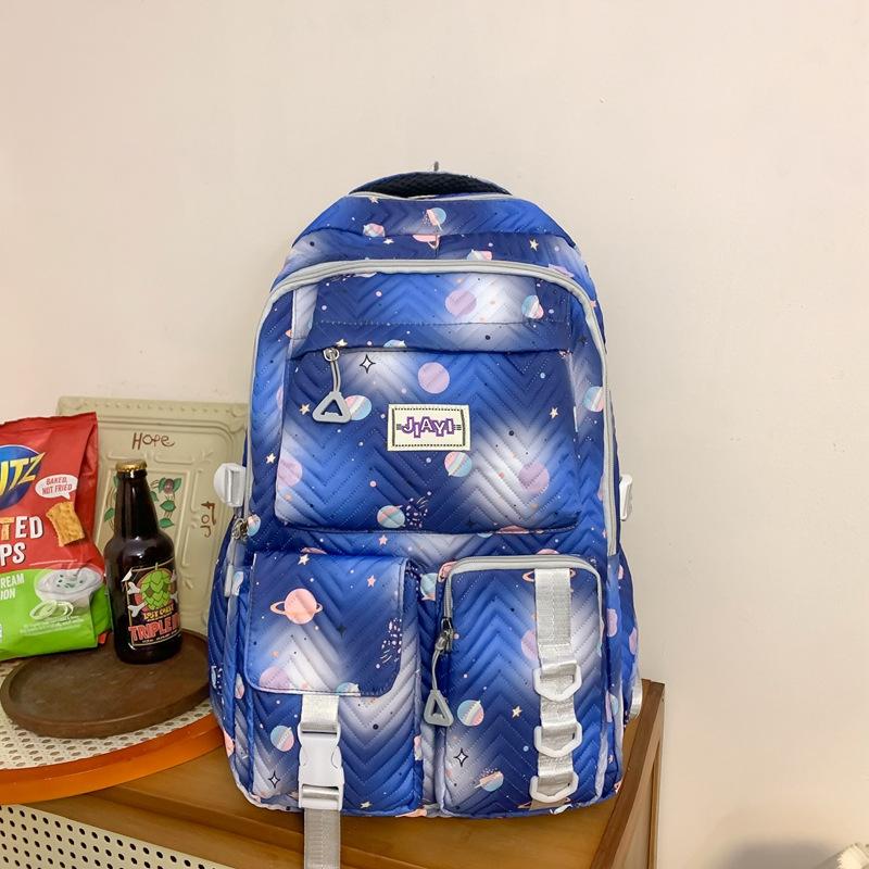 Cartoon Print Backpack Middle School Student Schoolbag Large Capacity Backpack
