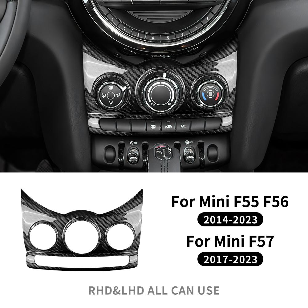

For MINI Cooper F55 F56 F57 Accessories Real Hard Dry Carbon Fiber Car Console Air Conditioning Knob Panel Decoration Cover Trim