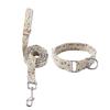 Flower Print Dog Collar Leash Set Adjustable Pet Collars Combo  Small Medium Large Dogs