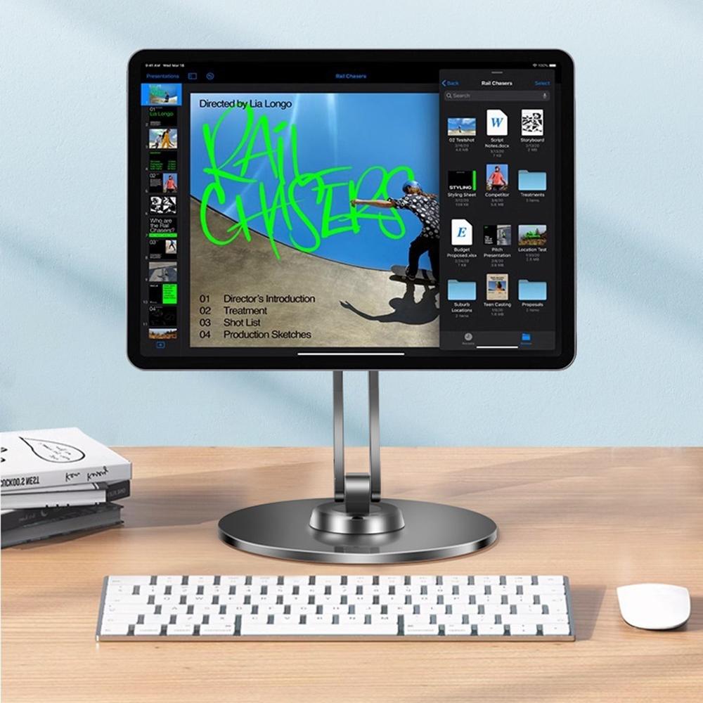 Foldable Magnetic Tablet Stand 360 Degree Rotating Metal Desktop Holder Bracket for iPad