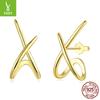 Personal Cold Wind Basic Line X Stud Earrings, Popular Line Sense S925 Sterling Silver Earrings