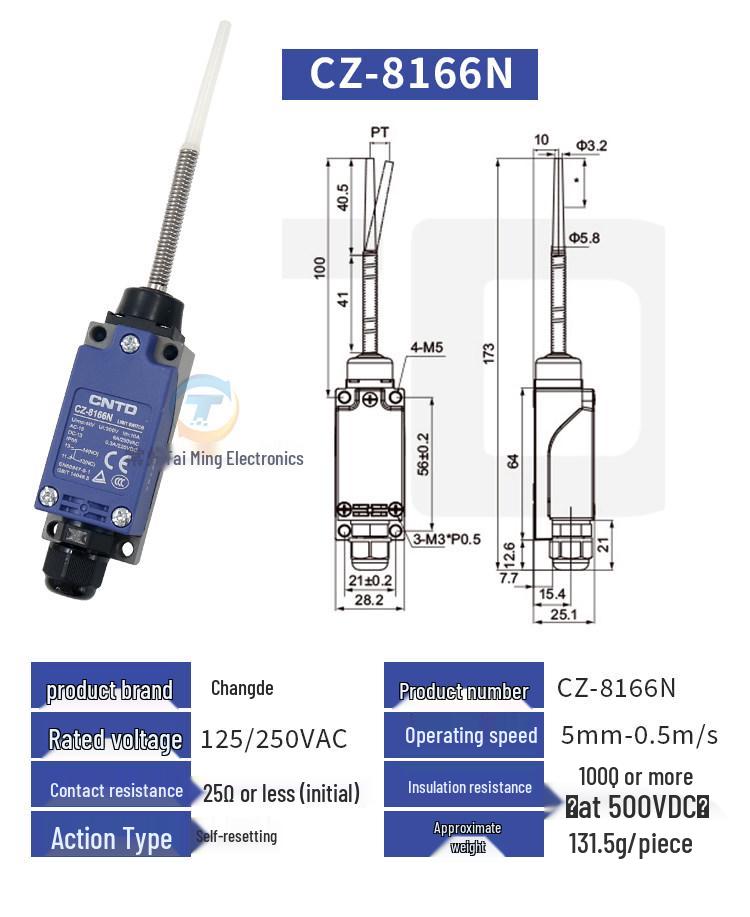 Changde CZ-8166N Rocker Arm Self-Reset Limit Micro Switch