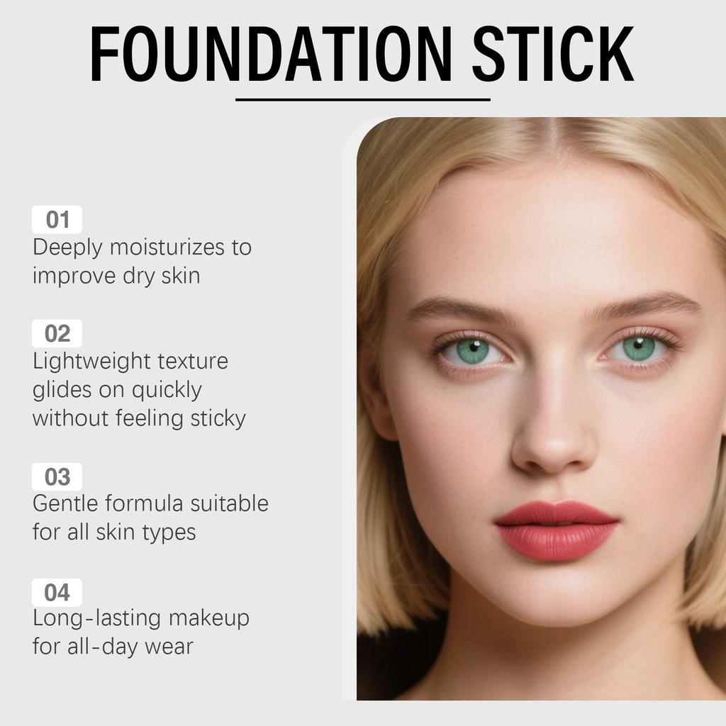 Zephoco Natural Color Concealing Foundation Stick: Lightweight, Long-Lasting, Hydrating for a Silky Smooth Makeup Look.
