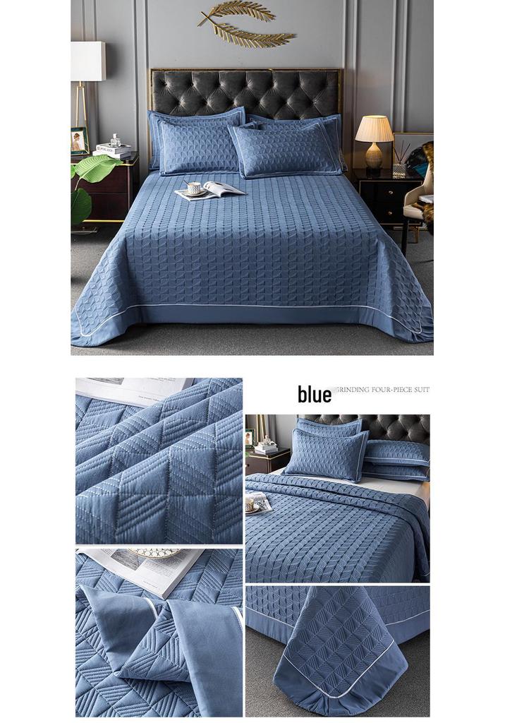 All-Season Solid Color Quilted Bedding Set with Duvet Insert and Cotton Padding