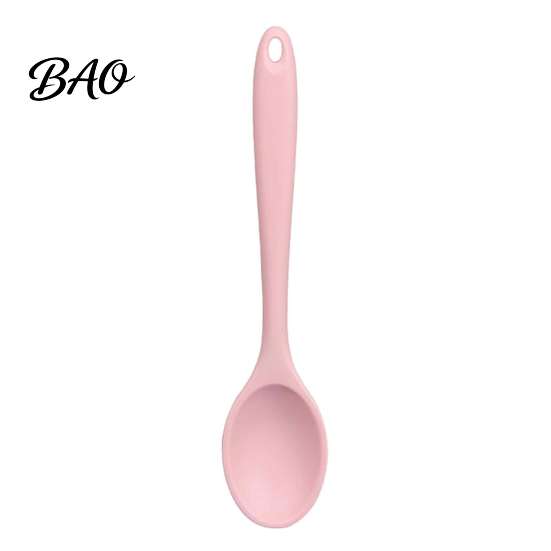 Safe Kitchenware for Home Silicone Serving Spoon, Heat Resistant Non-stick Kitchen Utensil, Cooking Spoon Ergonomic Anti-slip Handle Soup And
