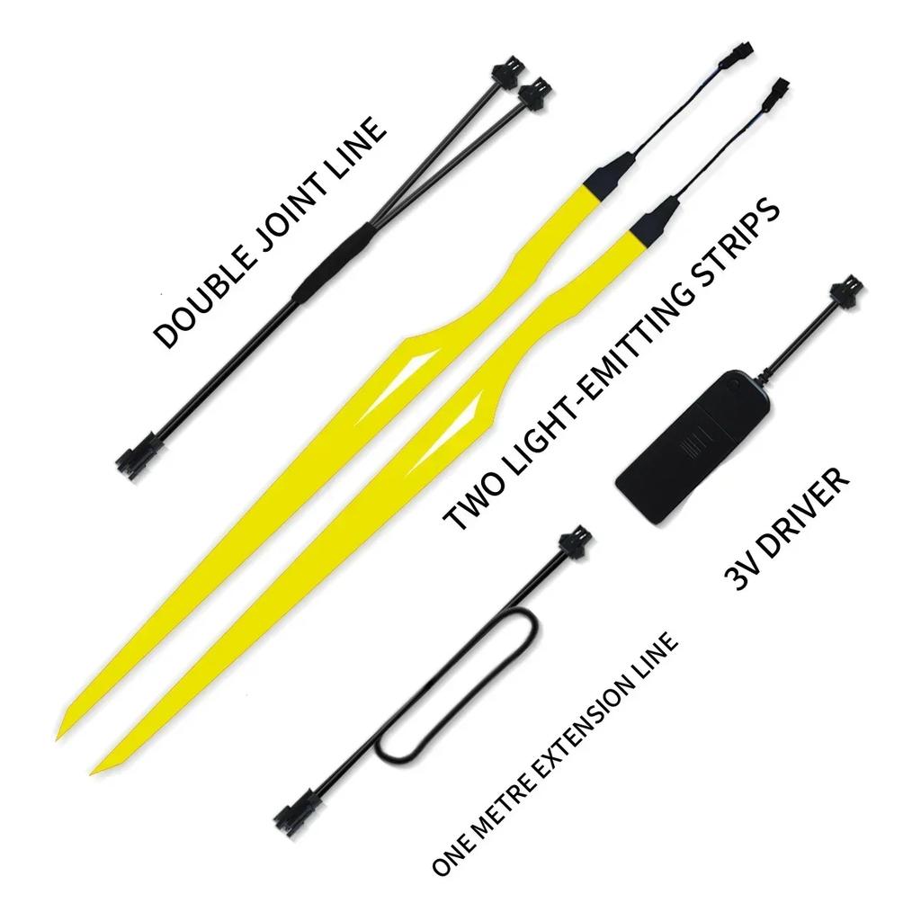 Motorcycle Helmet Cold Light Mod Kit Flashing Stripe Luminous Sticker LED Night Riding Lights Motorcycle Helmet Decoration