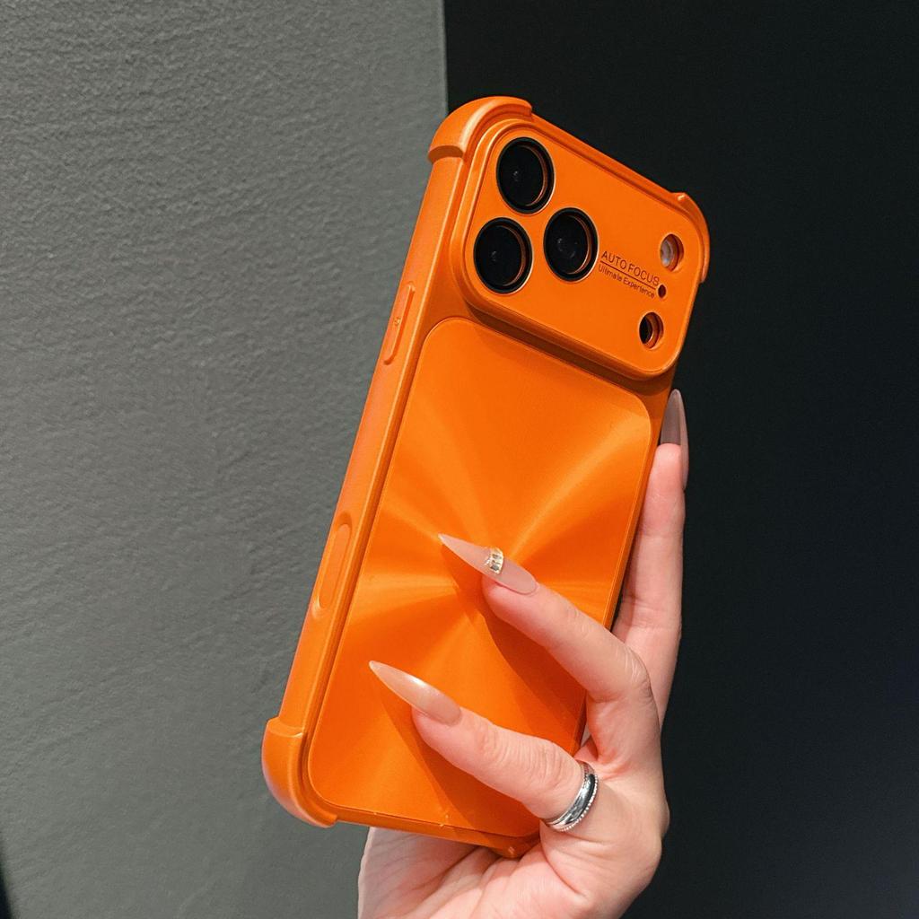 Anti-Drop Metal Paint Phone Case for Apple 17 Pro Max/iPhone 16 with Aurora CD Pattern Lens