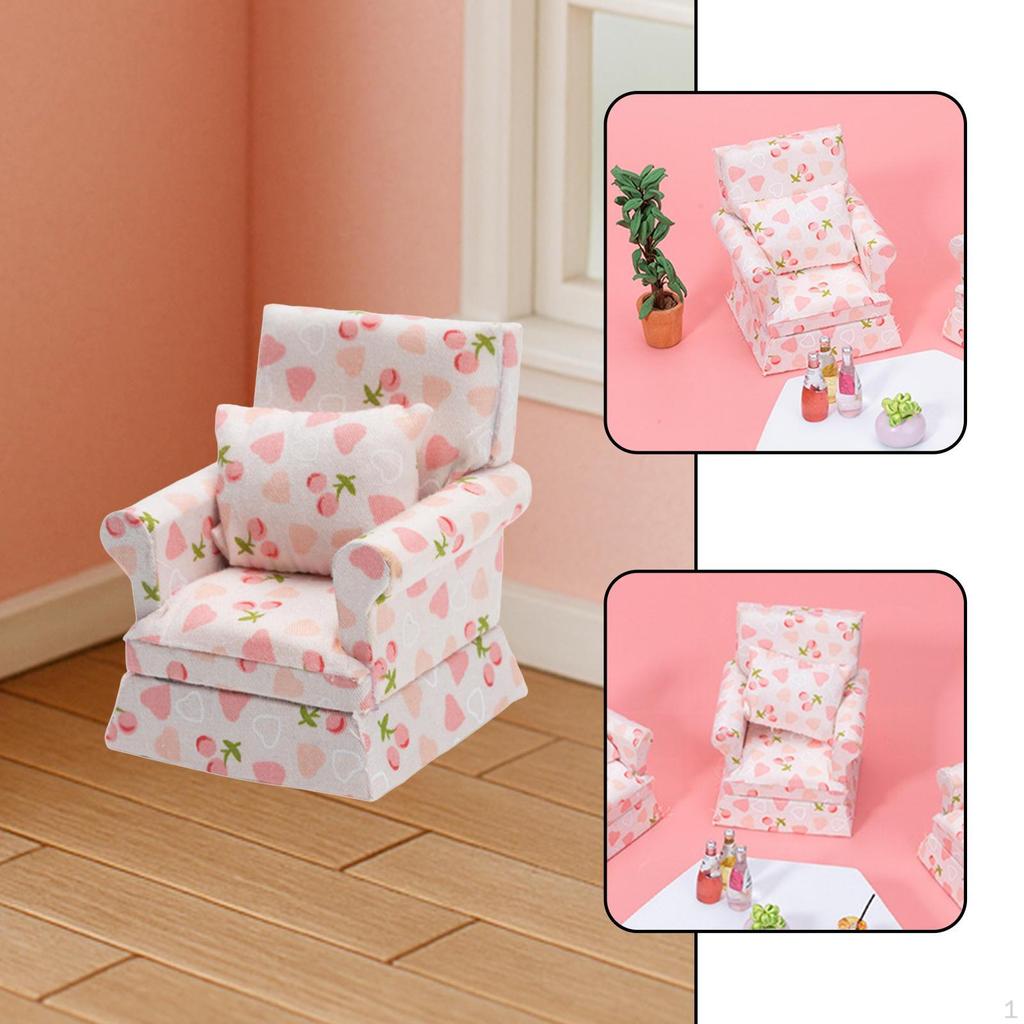 Dollhouse Couch , 1/12 Scale, Birthday Gift, Ornament Modern Accessories Sofa