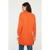 Orangefarbenes Basic-Strick-Sweatshirt mit Schlitz und Rundhalsausschnitt, Tctaw22tw0138