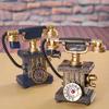 7.4" Retro Resin Telephone Figurine Vintage Rotary Dial Phone Craft Bar Coffee Shops Decorative Statues Sculptures