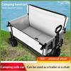 Collapsible Folding Utility Beach Cart Wagon Heavy Duty Large Capacity Fold Wagon Outdoor Trolley Portable Garden Camping Cart