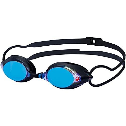 [SWANS] Made In Japan Swimming Goggles SRX-MPAF SMBL Smoke X Flash Blue Mirror Racing with Cushion World Aquatics Certified Men's Women's Adult