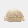 2024 Men Women Retro Dome Melon Brimless Beanie Cap Unisex Novelty Skullcap Sailor Trendy Color Elastic Panels Docker Cotton Hat