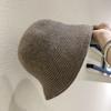 Women's Korean Knit Bucket Hat - Thick Thermal, Solid Color, Japanese - Inspired Flattering Style for Daily Wear