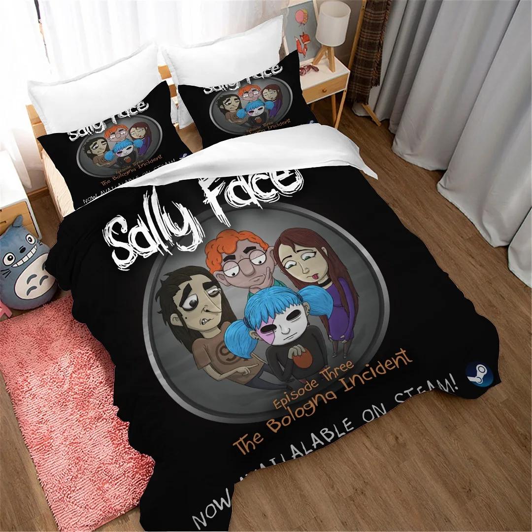 Monika Chen Unisex Game Sally Face 3D Printed Duvet Case Pillowcase Bedding Set Twin Full King For Kids Adults Bedroom