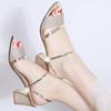 Women's Sandals Summer Wear New Middle Heel Fashion Two Wear Cool Slippers Versatile Thick Heel Cool Slippers